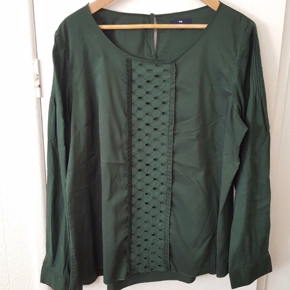 GAP forest green cotton blouse. - Picture 1 of 5